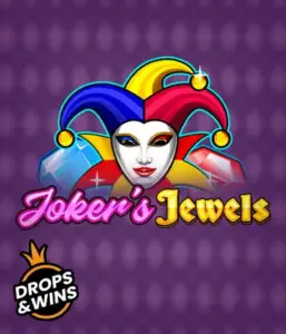 Enjoy the colorful charm of Joker's Jewels slot by Pragmatic Play, highlighting a charming joker's mask embellished with a brightly colored jester hat. This image evokes the fun and excitement of classic slots, set against a lavender background. Ideal for those who love classic slot games, offering a delightful gaming experience. 