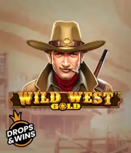  Encounter the rugged sheriff of "Wild West Gold," a popular slot game by Pragmatic Play. The visual features a stern-faced sheriff with a golden star badge, set against a sun-baked Old West town backdrop. The game's title is prominently displayed in a stylized font, highlighting the Wild West adventure theme. 